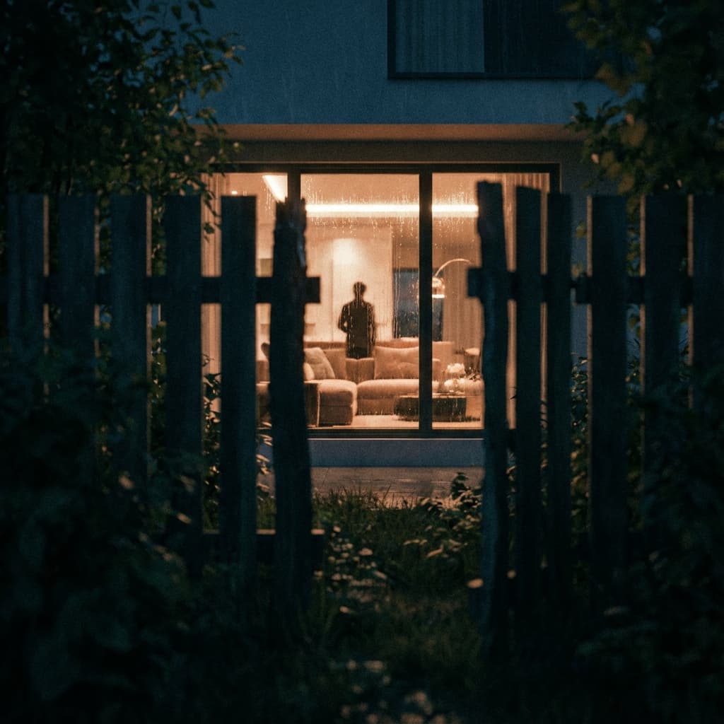 View through hedge gap